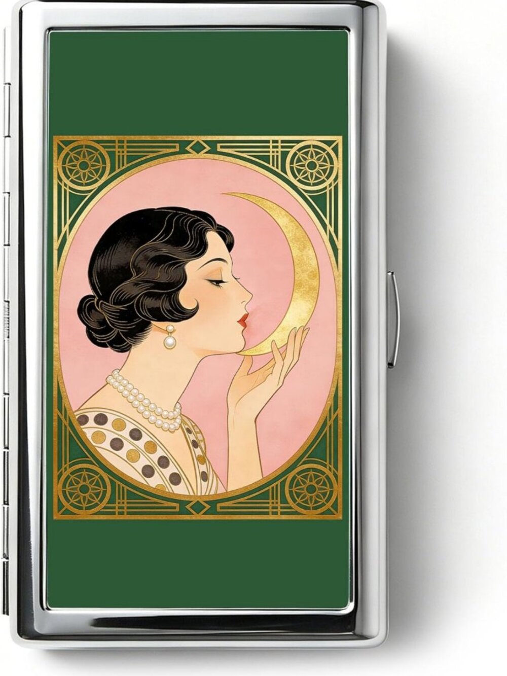 Vintage Art Deco Slim Metal Wallet - Versatile Card & Cash Case for All
